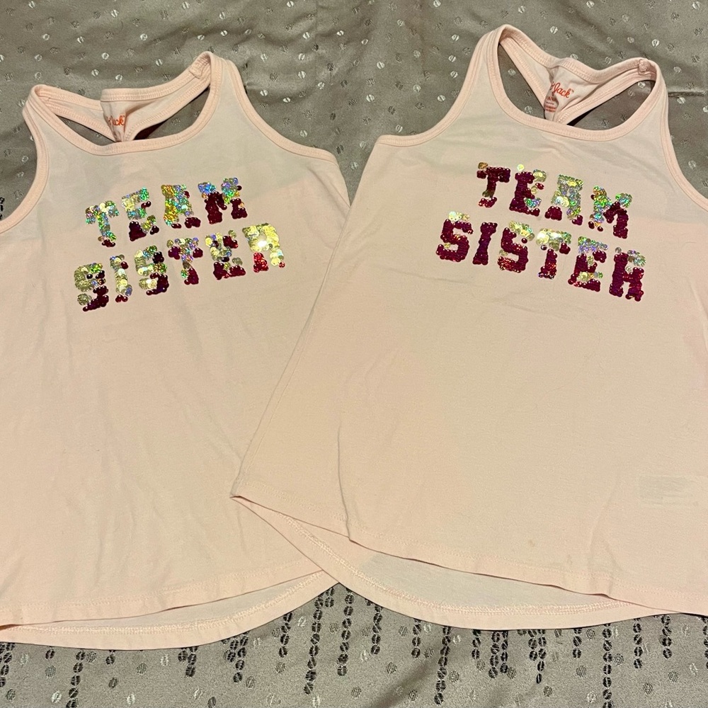 Team Sister Kids Tank Tops - Pink